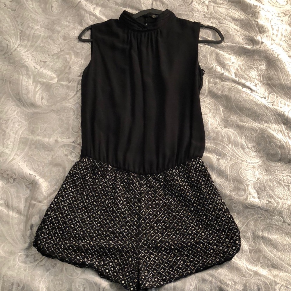Zara- Black Dressy Romper w/Open Back